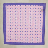 Cotton Mosaic Pocket Square In Light And Lilac
