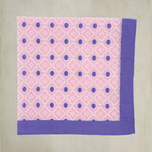 Cotton Mosaic Pocket Square in Light Pink and Lilac