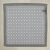 Cotton Mosaic Pocket Square In Light And Grey