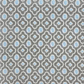 Cotton Mosaic Pocket Square in Light Sky and Grey