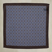 Cotton Mosaic Pocket Square In And Brown