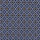 Cotton Mosaic Pocket Square in Navy and Brown