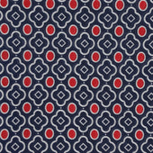 Cotton Mosaic Pocket Square in Navy and Red