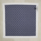 Cotton Mosaic Pocket Square In And White
