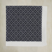 Cotton Mosaic Pocket Square in Navy and White