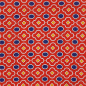 Cotton Mosaic Pocket Square in Red and Blue