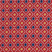 Cotton Mosaic Pocket Square in Red and Navy