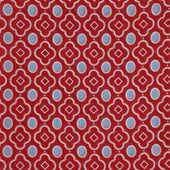 Cotton Mosaic Pocket Square in Red and Sky