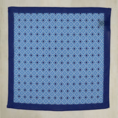 Cotton Mosaic Pocket Square In And Denim
