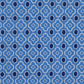 Cotton Mosaic Pocket Square in Sky and Denim