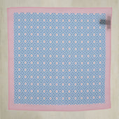 Cotton Mosaic Pocket Square In And Light Pink