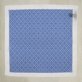 Cotton Mosaic Pocket Square In And White