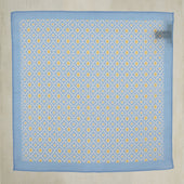 Cotton Mosaic Pocket Square In And Yellow