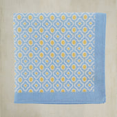 Cotton Mosaic Pocket Square in Sky and Yellow