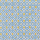 Cotton Mosaic Pocket Square in Sky and Yellow