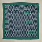 Cotton Mosaic Pocket Square In And Blue