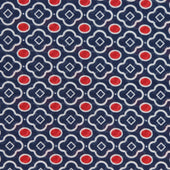 Cotton Mosaic Print Neckerchief In And Red