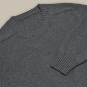 Cotton Crew Neck Sweater In Grey