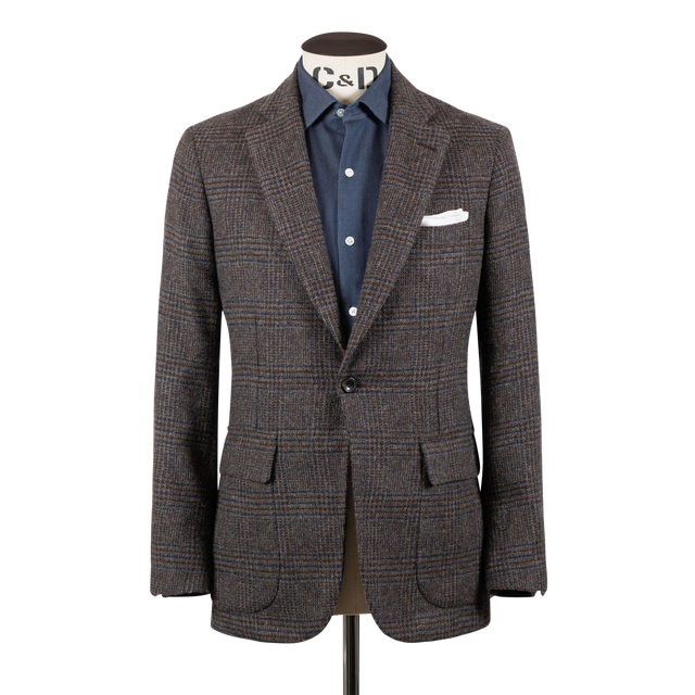 Single Breasted Country Jacket in Dark Brown Tweed