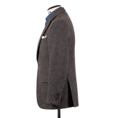 Single Breasted Country Jacket In Dark Brown Tweed
