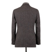 Single Breasted Country Jacket In Dark Brown Tweed