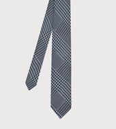 Cravate En Soie Bleu Motif Prince De Galles
