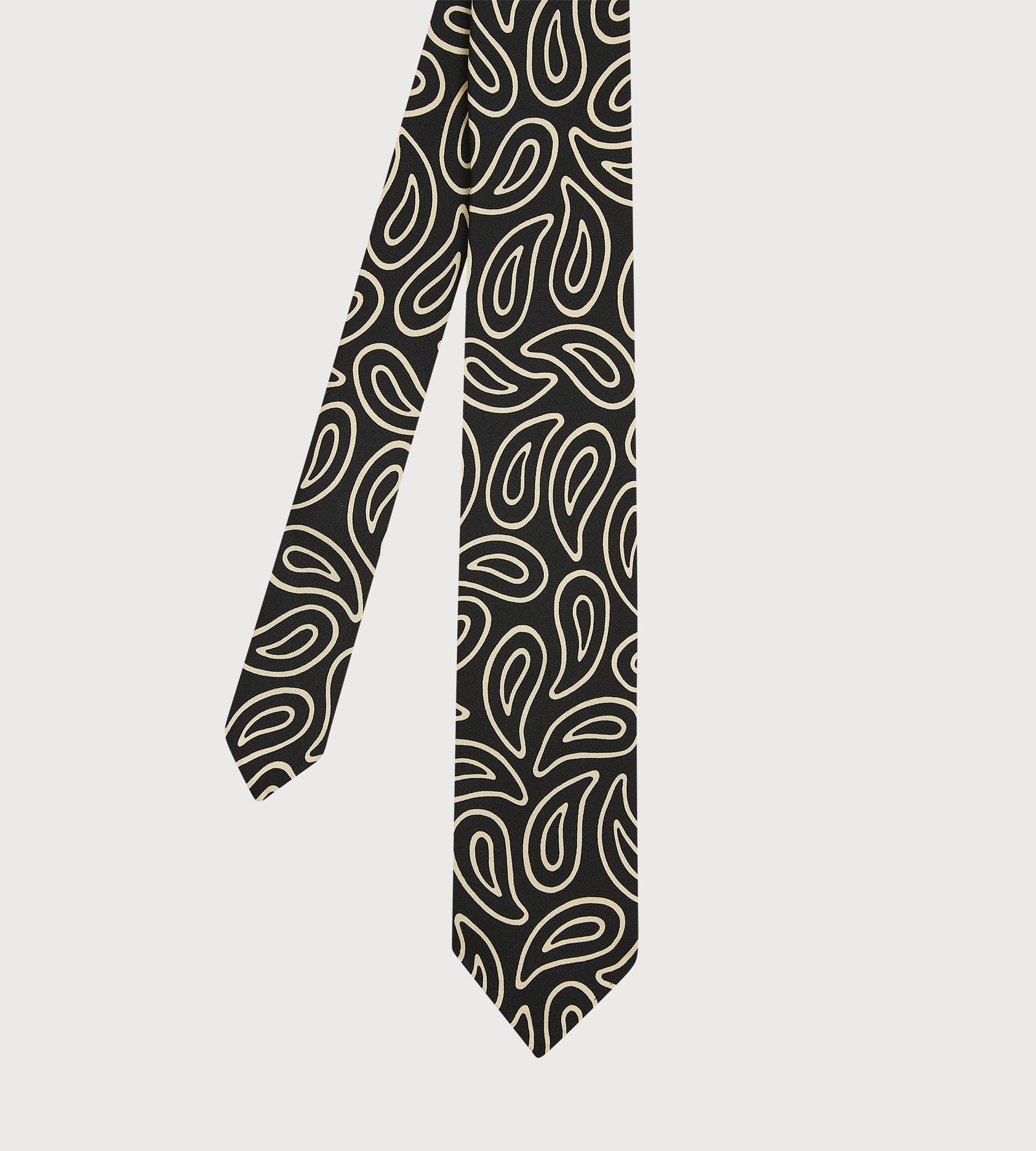 Cravate En Soie Noir Motif