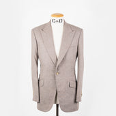 Single Breasted Peak Lapel Suit in Cream Flannel