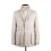 Safari Jacket in Cream Cashmere Check