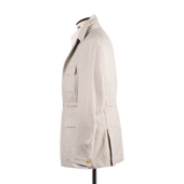 Safari Jacket In Cream Cashmere Check