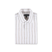Casual Collar Shirt in Cream Stripe