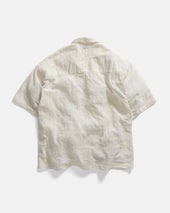 Ss Agerola Lattice Stitched Patchwork Shirt Tonal Summer Khadi