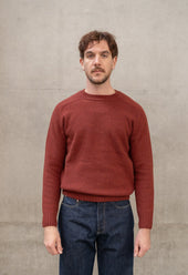 LAMBSWOOL CREW NECK JUMPER BURGUNDY