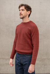 LAMBSWOOL CREW NECK JUMPER BURGUNDY
