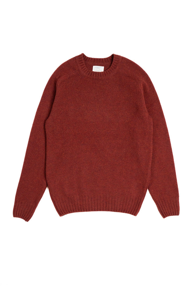 LAMBSWOOL CREW NECK JUMPER BURGUNDY