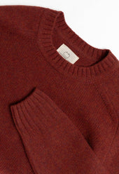 LAMBSWOOL CREW NECK JUMPER BURGUNDY