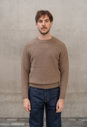 Lambswool Crew Neck Jumper Light Brown