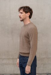 Lambswool Crew Neck Jumper Light Brown