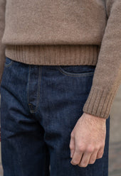 Lambswool Crew Neck Jumper Light Brown