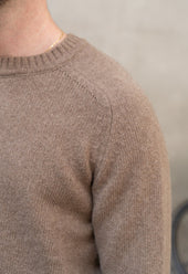 Lambswool Crew Neck Jumper Light Brown