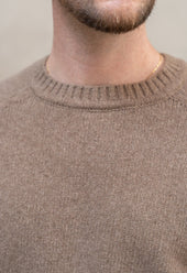 Lambswool Crew Neck Jumper Light Brown