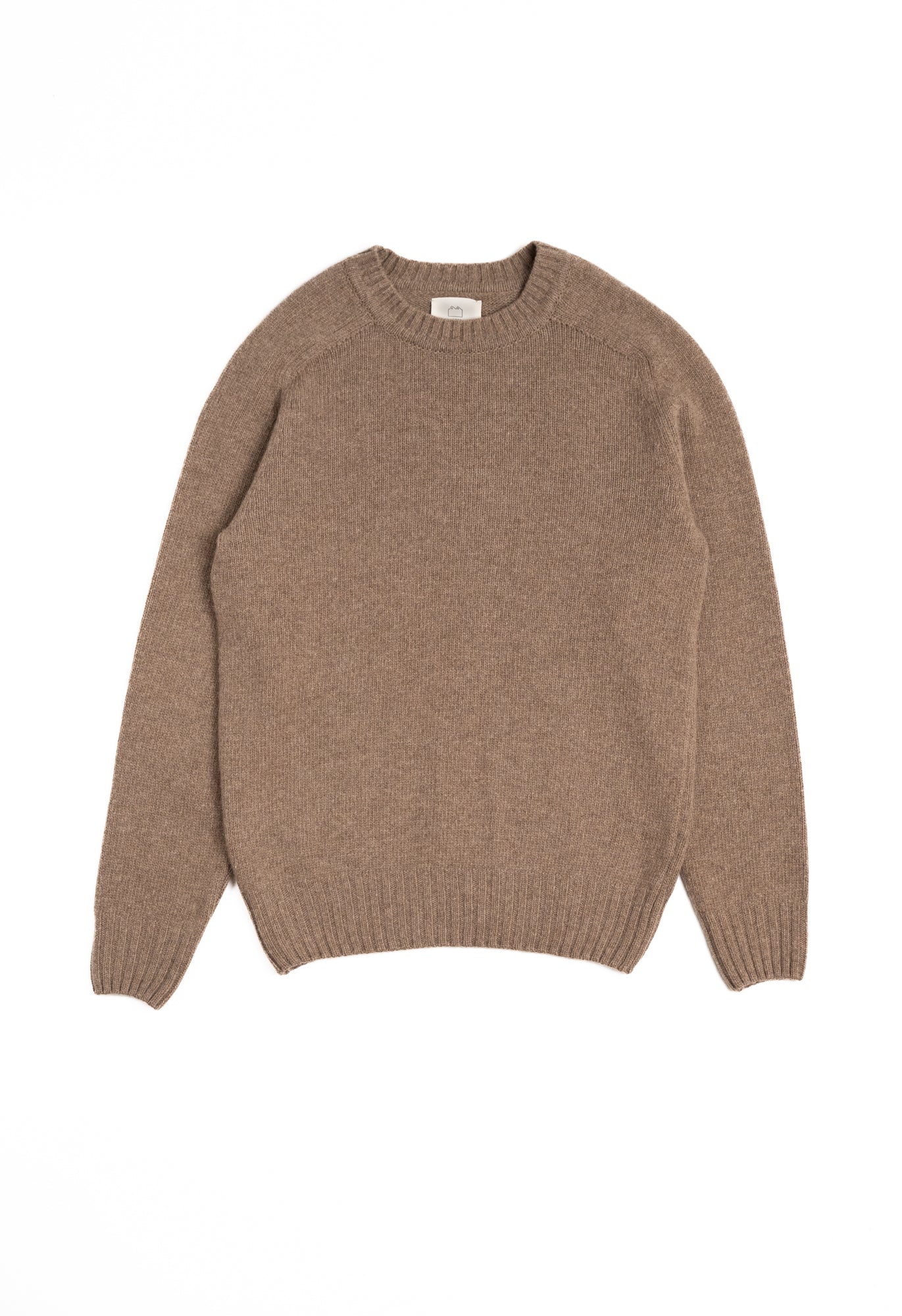 Lambswool Crew Neck Jumper Light Brown