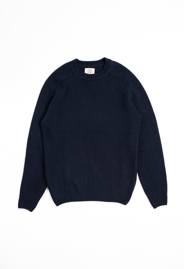 LAMBSWOOL CREW NECK JUMPER NAVY