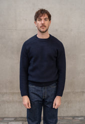 LAMBSWOOL CREW NECK JUMPER NAVY