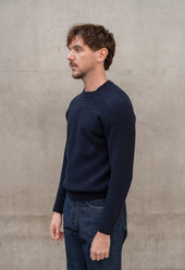 LAMBSWOOL CREW NECK JUMPER NAVY
