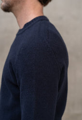LAMBSWOOL CREW NECK JUMPER NAVY