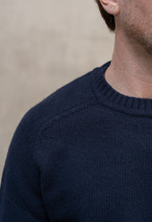 LAMBSWOOL CREW NECK JUMPER NAVY