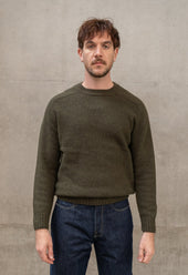 LAMBSWOOL CREW NECK JUMPER OLIVE