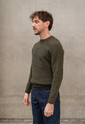 LAMBSWOOL CREW NECK JUMPER OLIVE