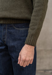 LAMBSWOOL CREW NECK JUMPER OLIVE